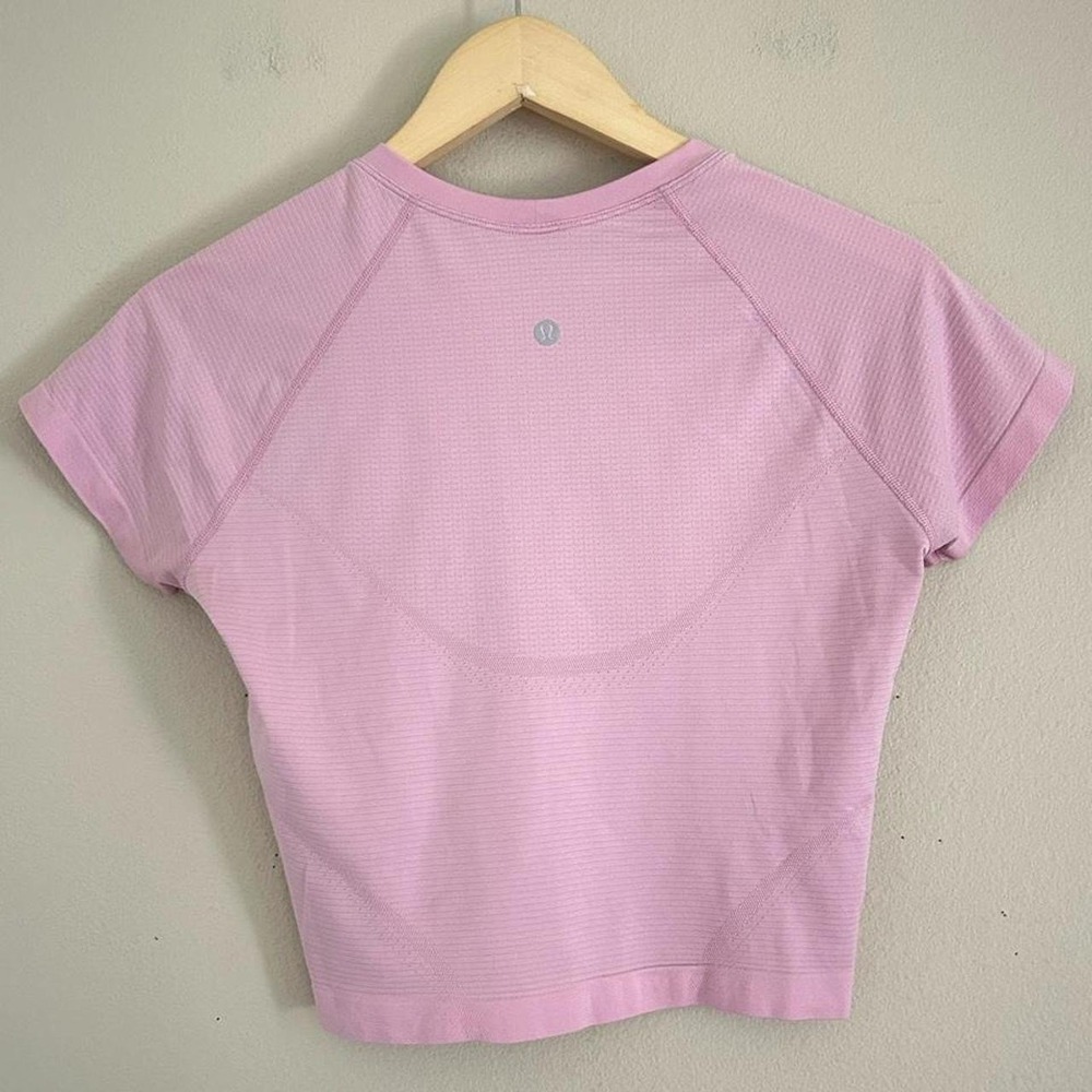 Lululemon Swiftly Tech Cropped Short-Sleeve Shirt 2.0 Pink Frosting size 8